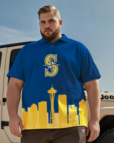 Polo décontracté à manches courtes pour hommes de grande taille des Mariners de Seattle